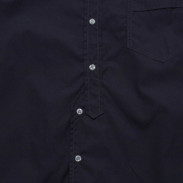 Curve Placket Button Up in Navy