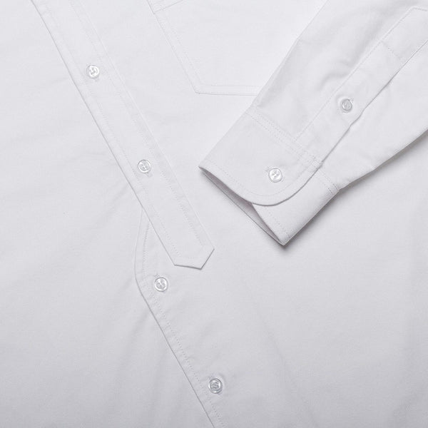 Curve Placket Button Up in White