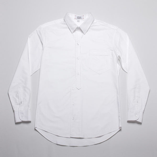 Curve Placket Button Up in White