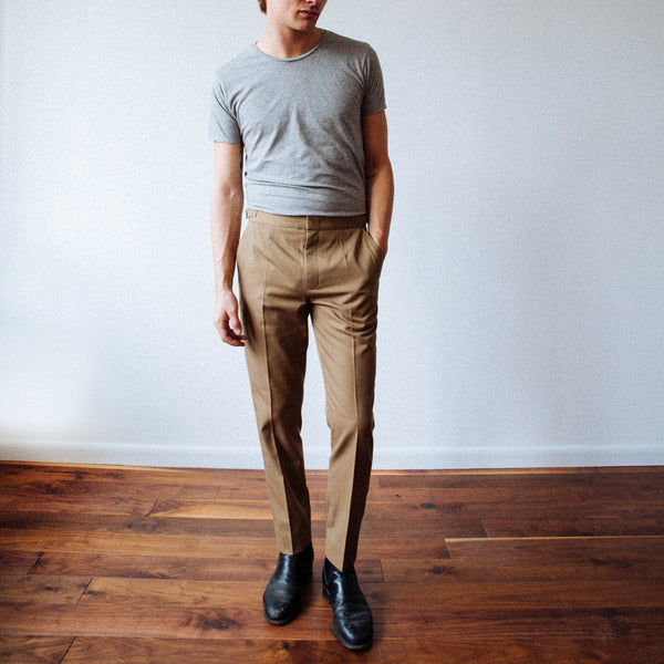 High Waist Trouser in Tan