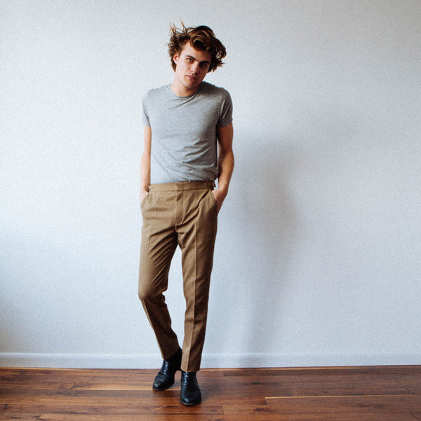 High Waist Trouser in Tan