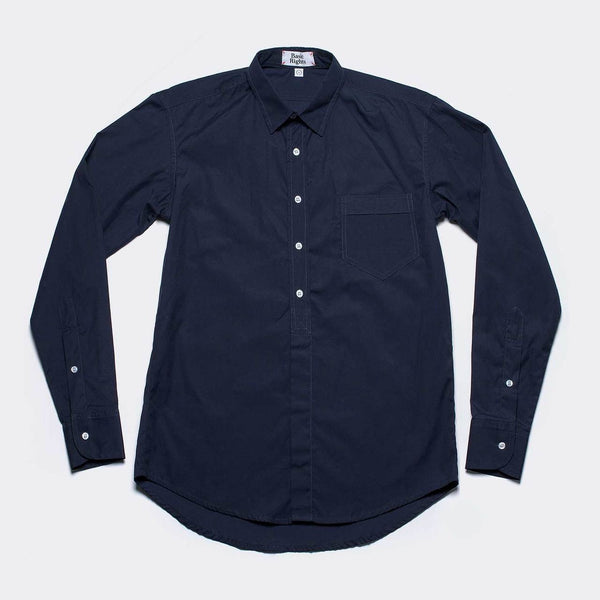 Straight Placket Button Up in Navy