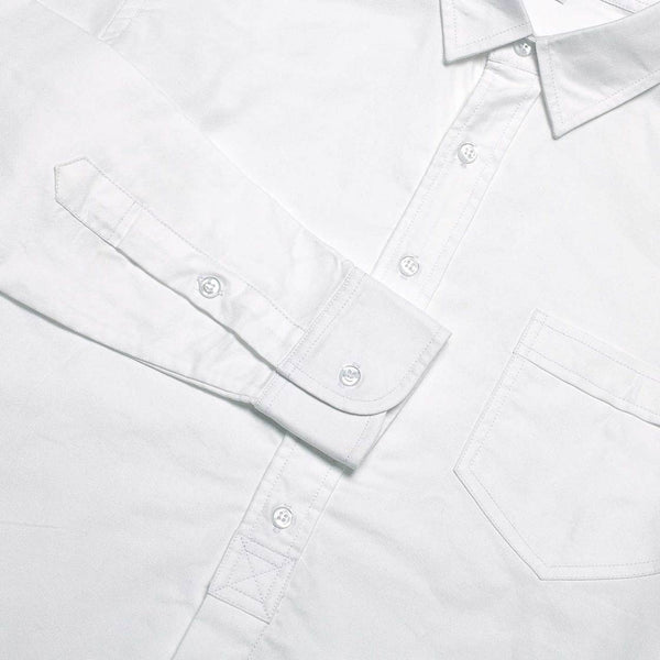 Straight Placket Button Up in White