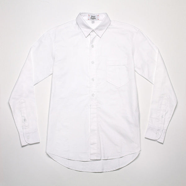 Straight Placket Button Up in White